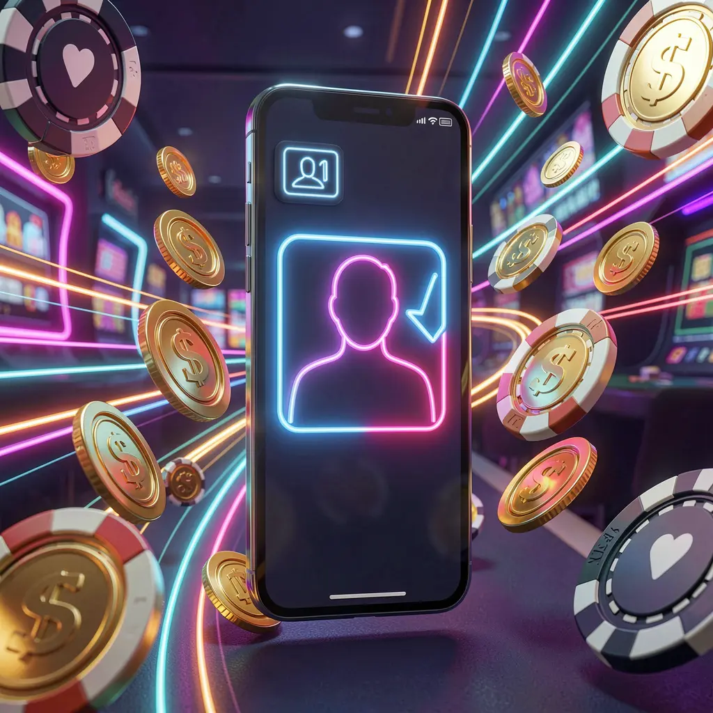 GL999 fast casino login banner featuring a smartphone with a bright user icon, speed light trails, and golden coins and chips flying around in a modern neon casino style